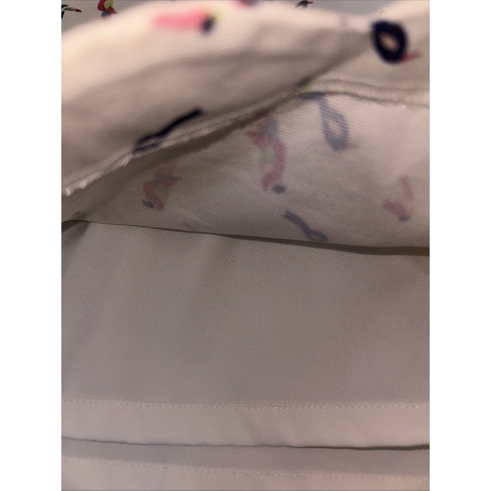 Talbots skirt cotton blend tropical bird animal scalloped 2 - Picture 4 of 7